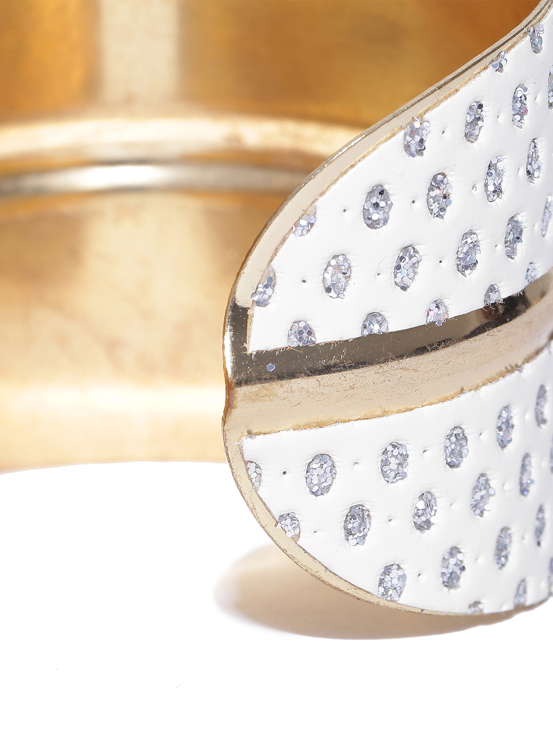 YouBella Gold-Toned  White Stone-Studded Cuff Bracelet