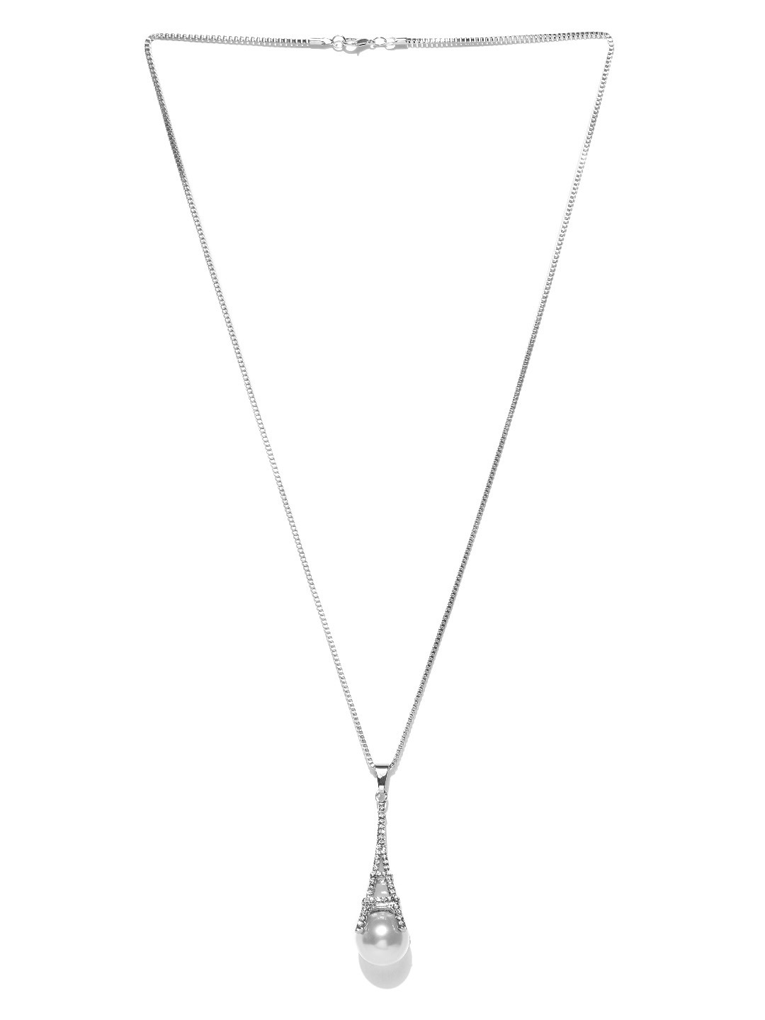 YouBella Silver-Toned Metal Necklace