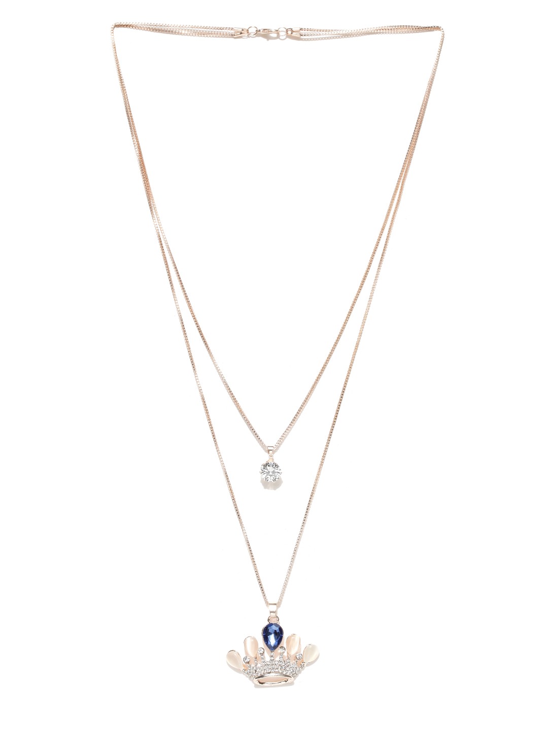 YouBella Gold-Toned  Off-White Metal Layered Necklace