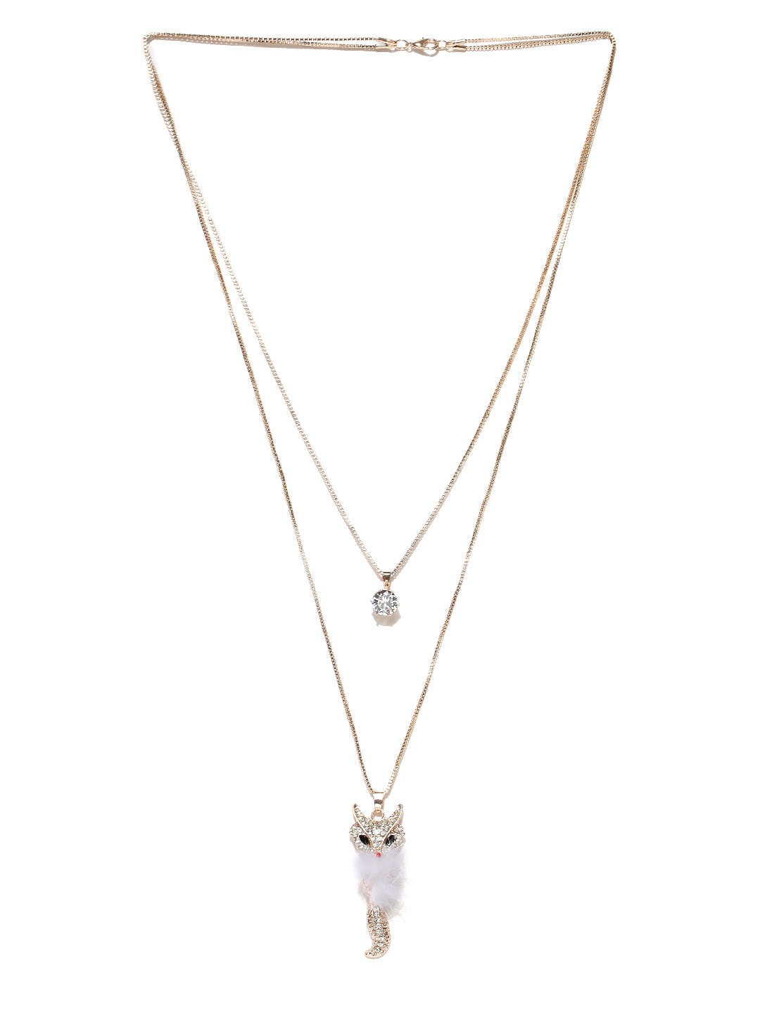 YouBella Women Fashions Gold-Toned Metal Layered Necklace