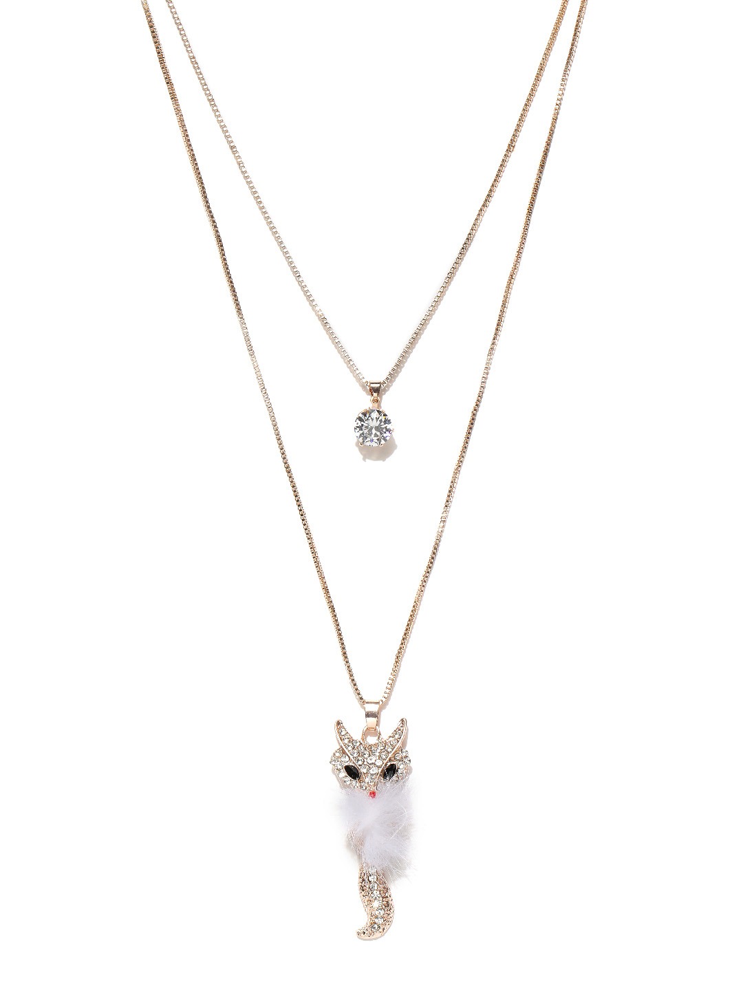 YouBella Women Fashions Gold-Toned Metal Layered Necklace