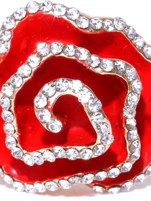 YouBella Red  Gold-Toned Stone-Studded Adjustable Ring