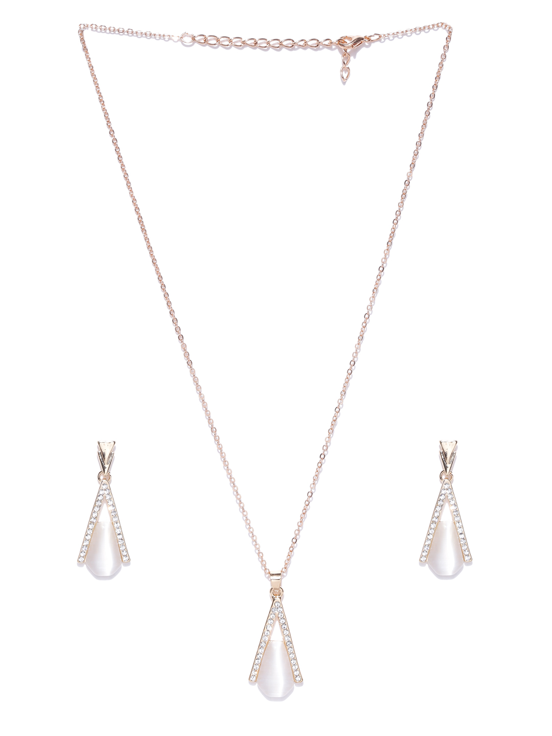 YouBella Gold-Toned  Off-White Stone-Studded Jewellery Set