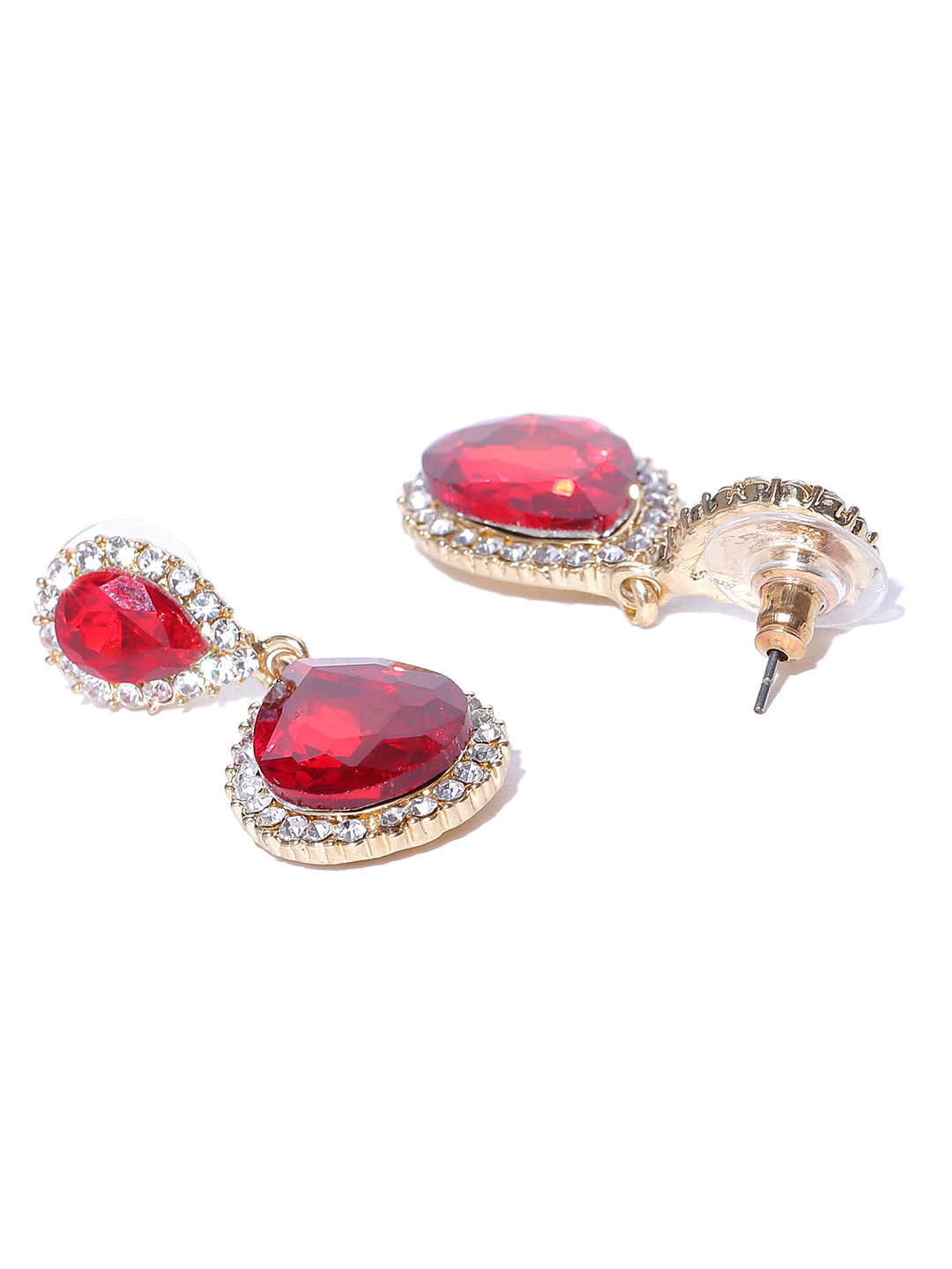 YouBella Gold-Toned  Red Stone-Studded Jewellery Set