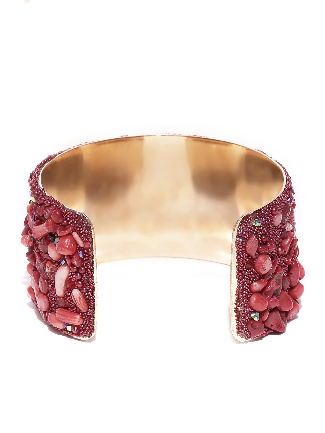 YouBella Red Metal Gold-Plated Cuff Bracelet
