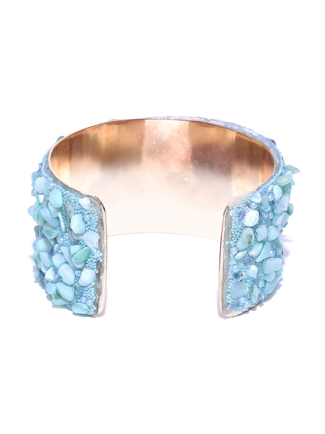 YouBella Blue Metal Gold-Plated Cuff Bracelet