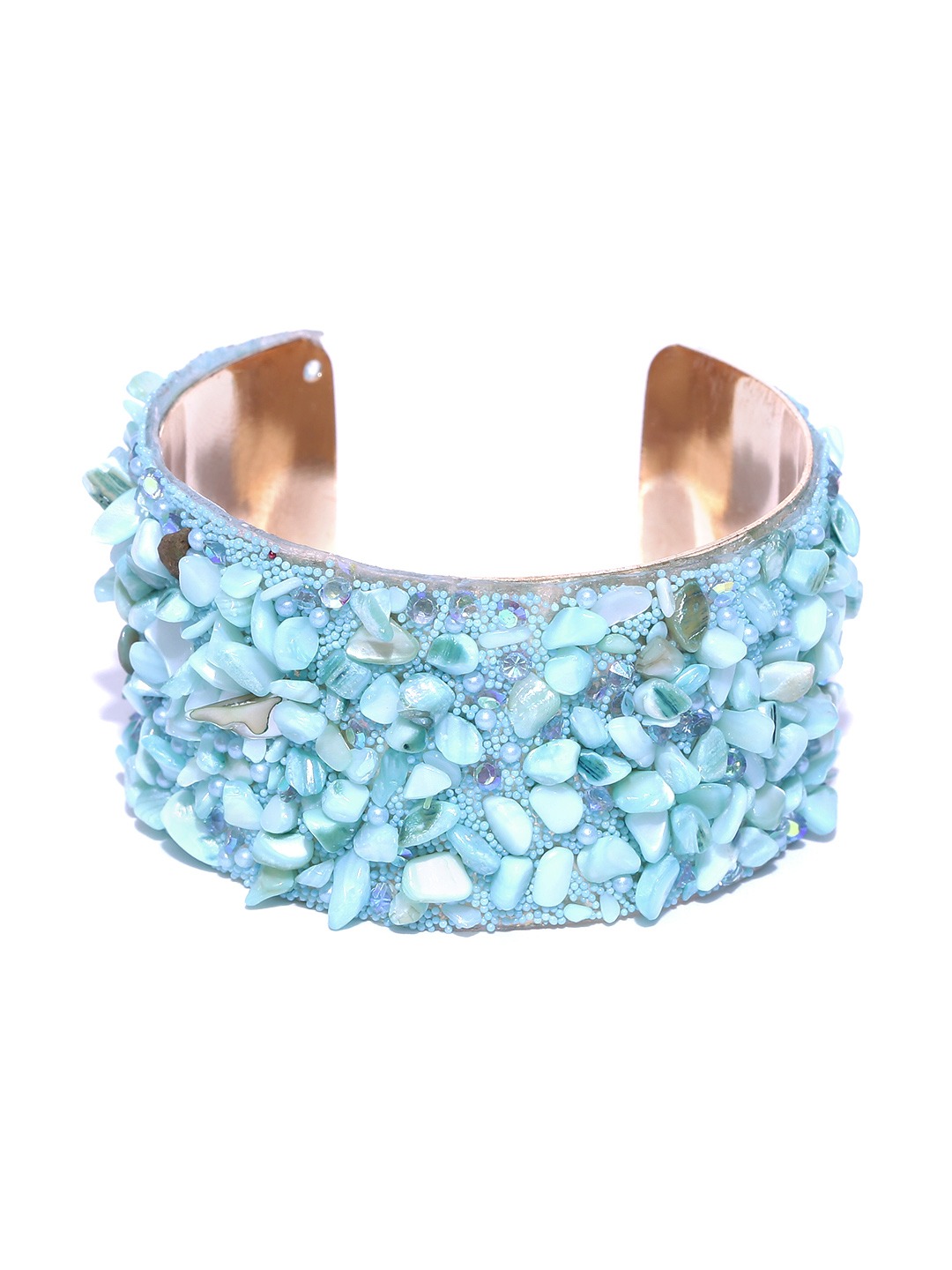 YouBella Blue Metal Gold-Plated Cuff Bracelet