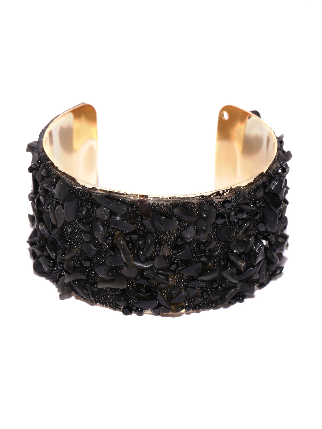 YouBella Black Gold-Plated Cuff Bracelet