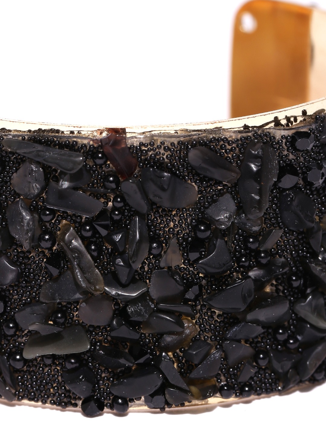 YouBella Black Gold-Plated Cuff Bracelet
