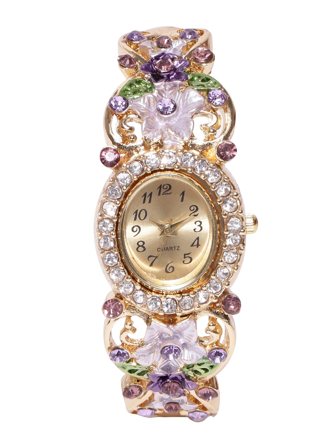 YouBella Gold-Plated Contemporary Bracelet cum Watch