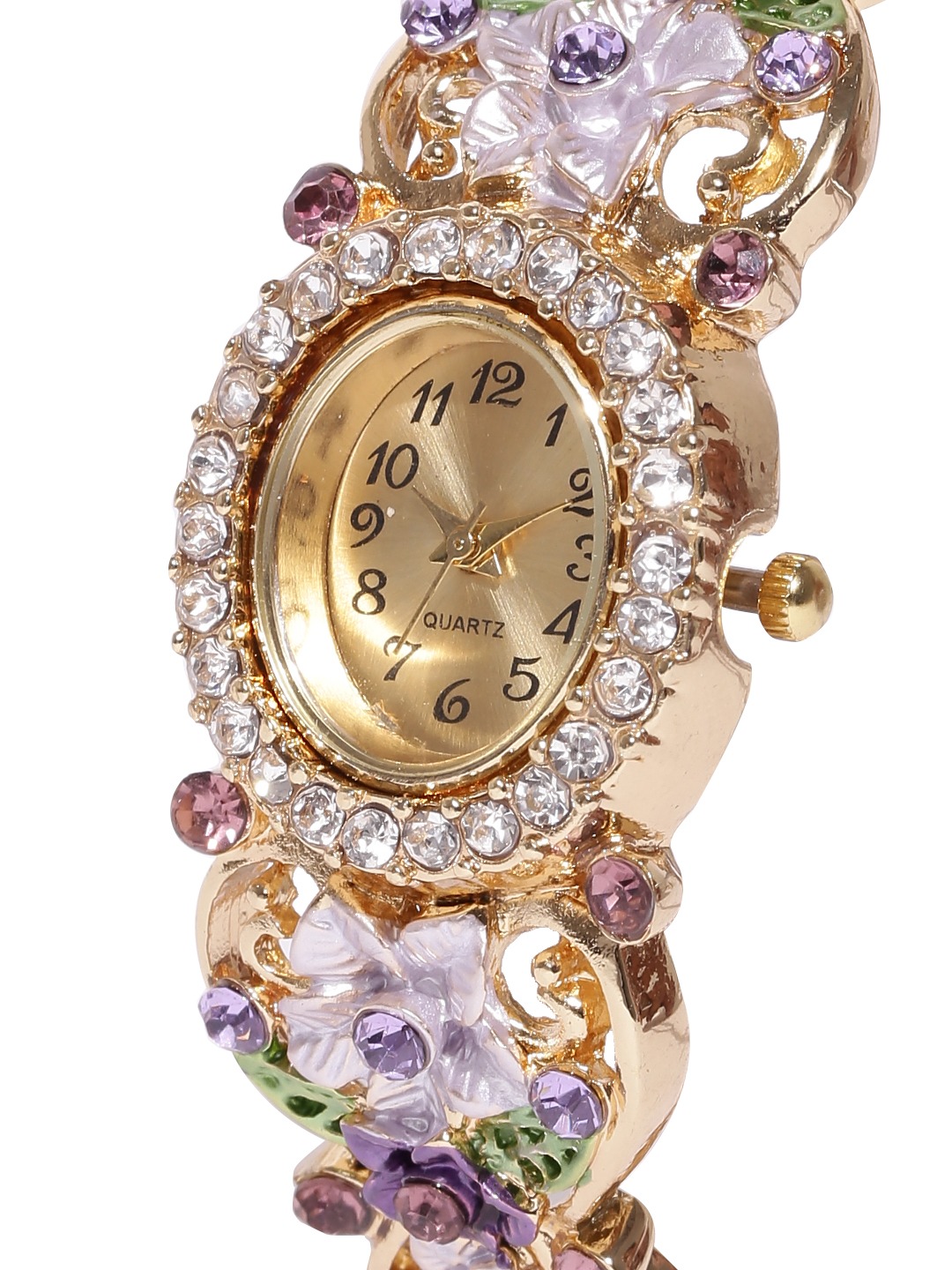 YouBella Gold-Plated Contemporary Bracelet cum Watch
