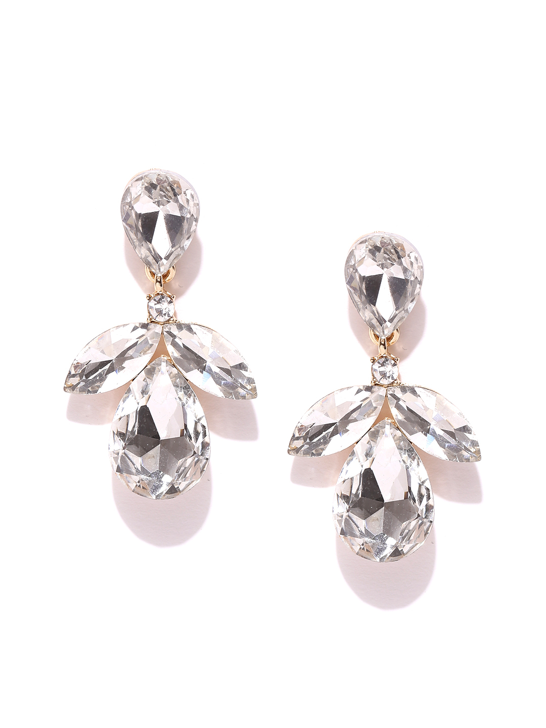 YouBella Gold-Toned Teardrop Shaped Drop Earrings