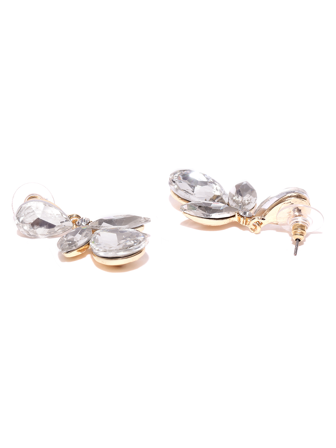 YouBella Gold-Toned Teardrop Shaped Drop Earrings