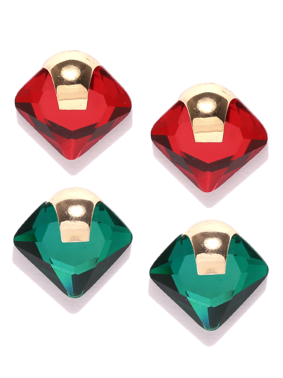 YouBella Set of 2 Gold-Plated Contemporary Studs