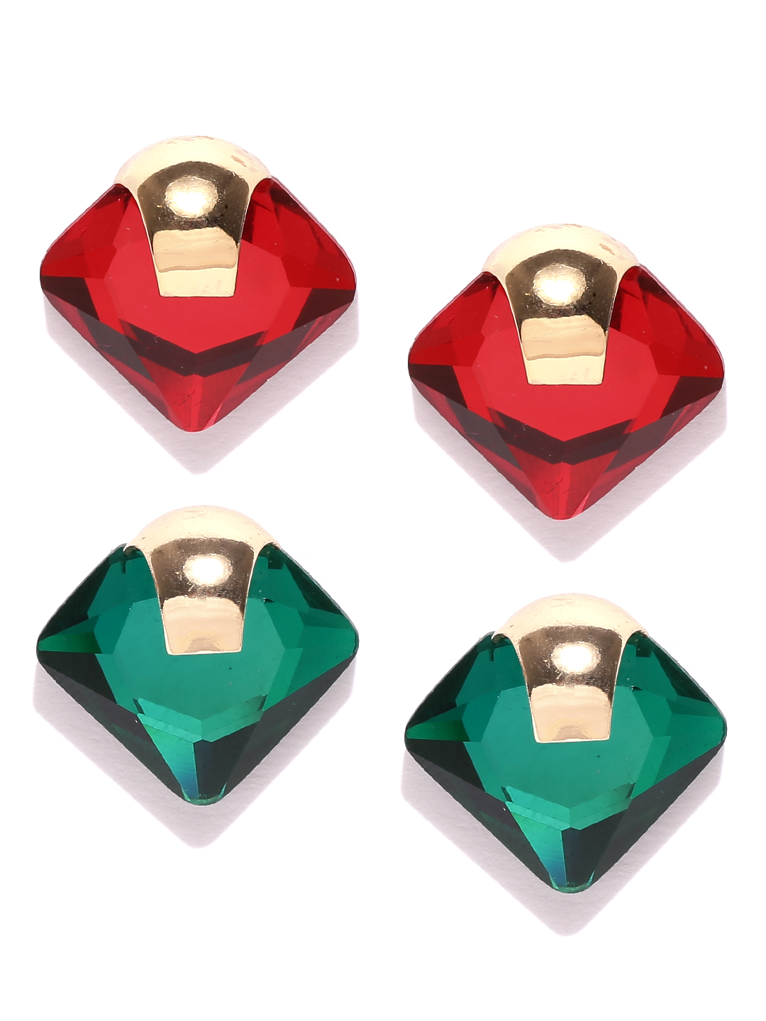 YouBella Set of 2 Gold-Plated Contemporary Studs