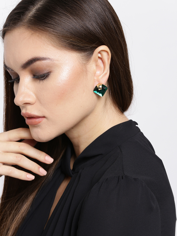 YouBella Set of 2 Gold-Plated Contemporary Studs