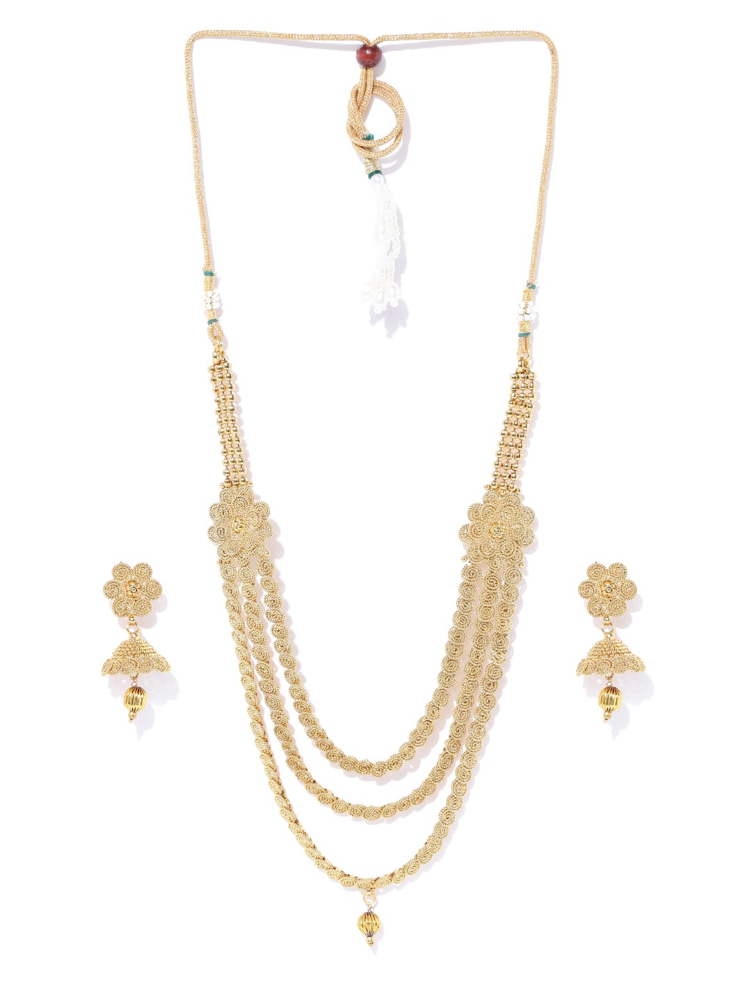 YouBella Gold-Toned Textured Jewellery Set