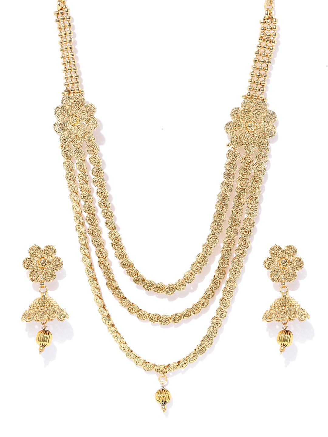 YouBella Gold-Toned Textured Jewellery Set