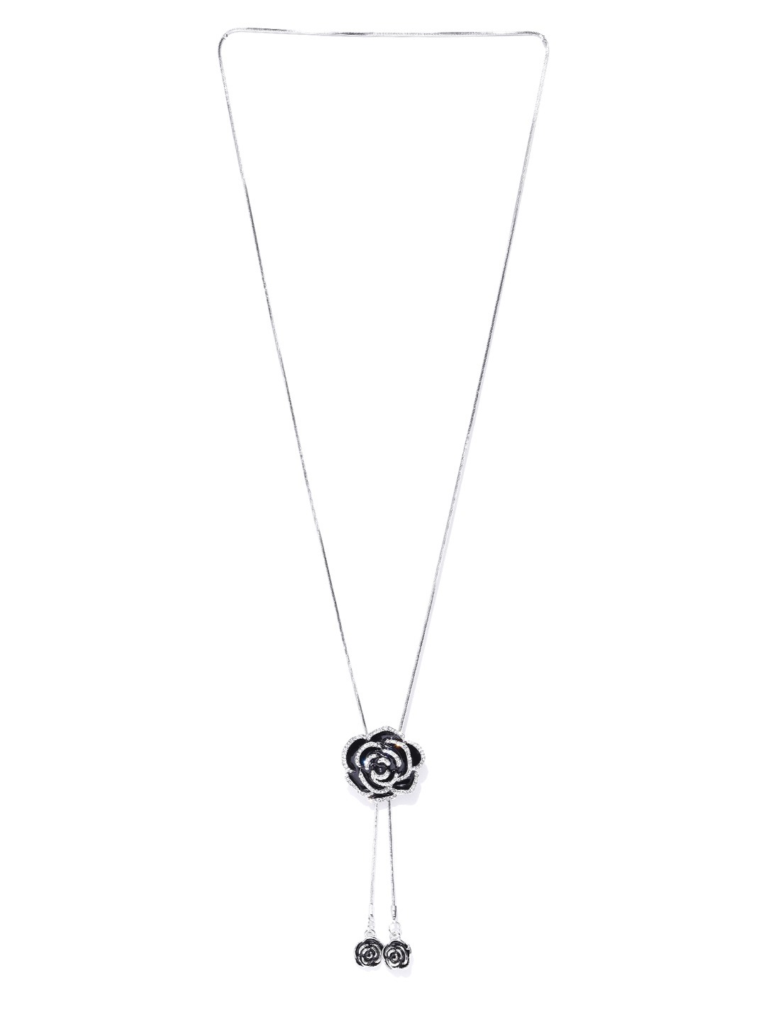 YouBella Black Silver-Plated Necklace