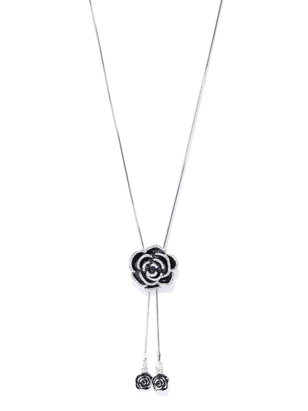 YouBella Black Silver-Plated Necklace