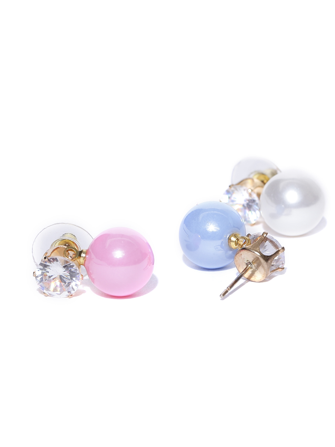 YouBella Set of 3 Spherical Shaped Beaded Drop Earrings