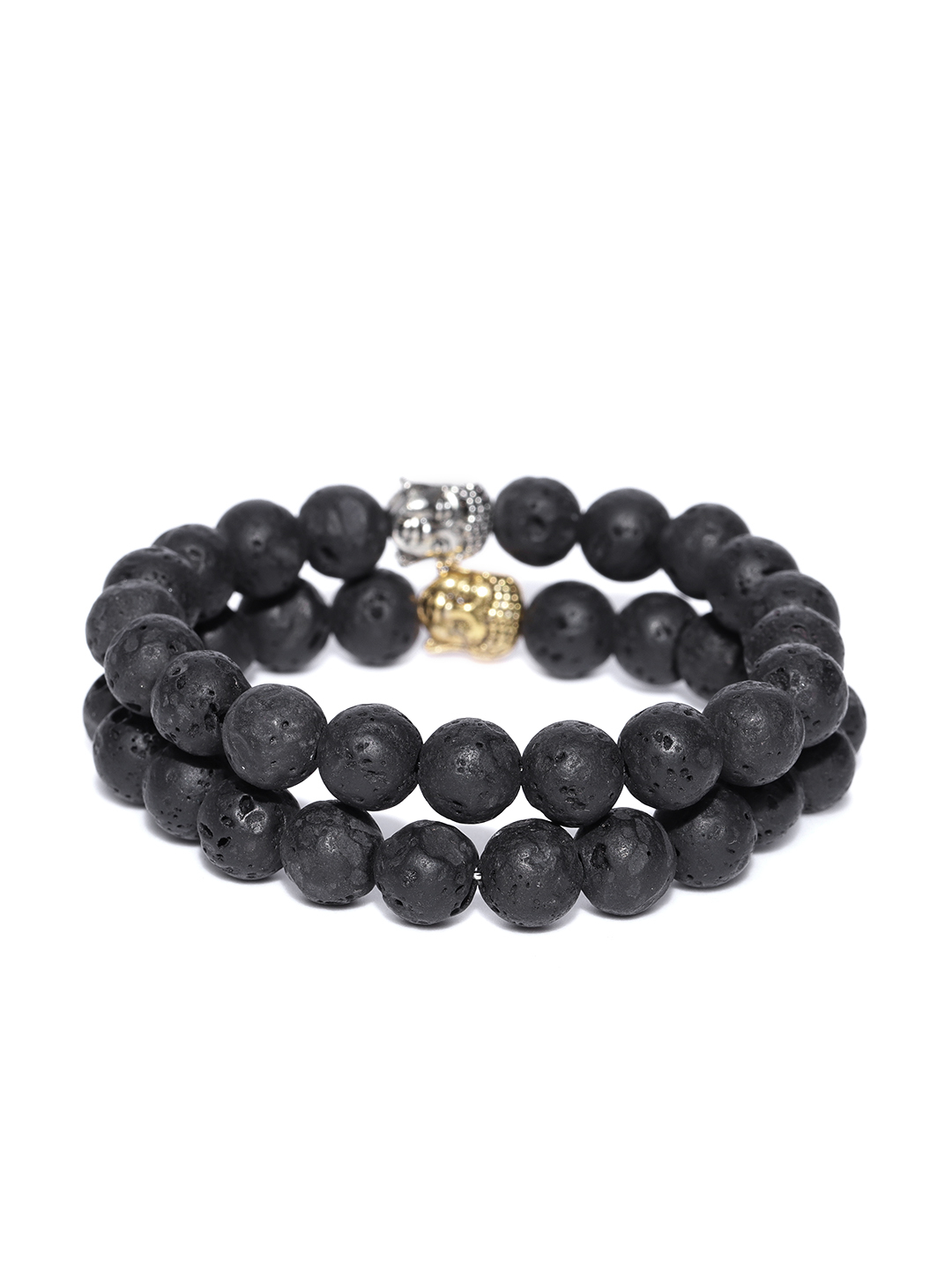 YouBella Set of 2 Beaded Lord Buddha Motif Elasticated Bracelets