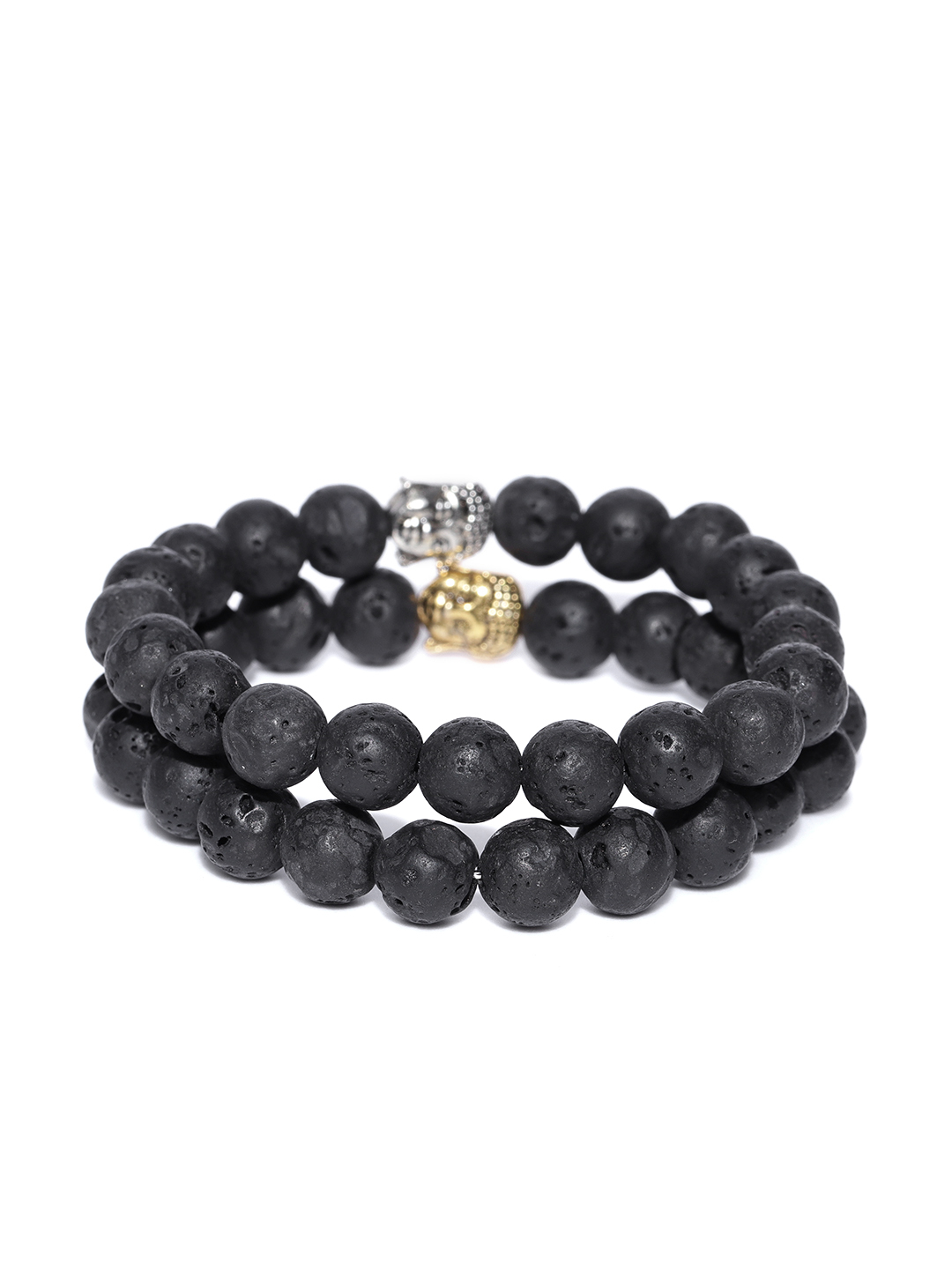 YouBella Set of 2 Beaded Lord Buddha Motif Elasticated Bracelets