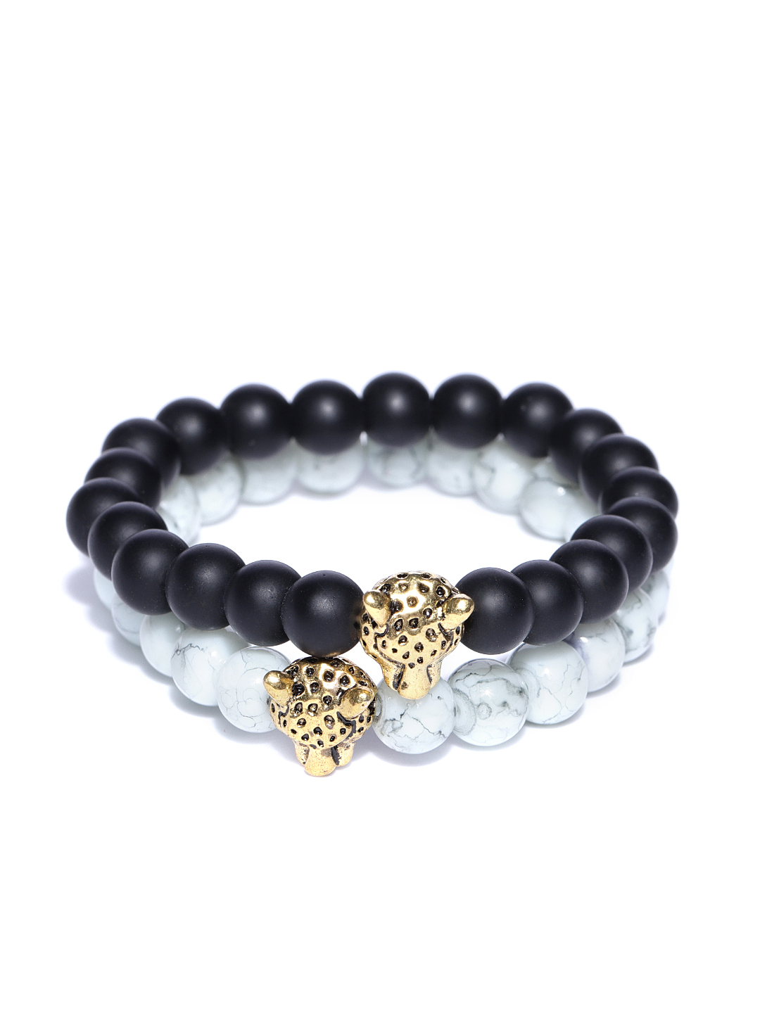 YouBella Unisex Set of 2 Natural Beaded Elasticated Bracelets
