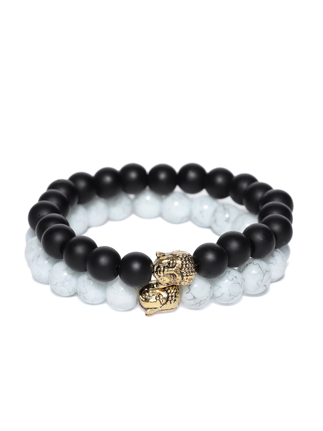 YouBella Set of 2 Beaded Lord Buddha Motif Elasticated Bracelets