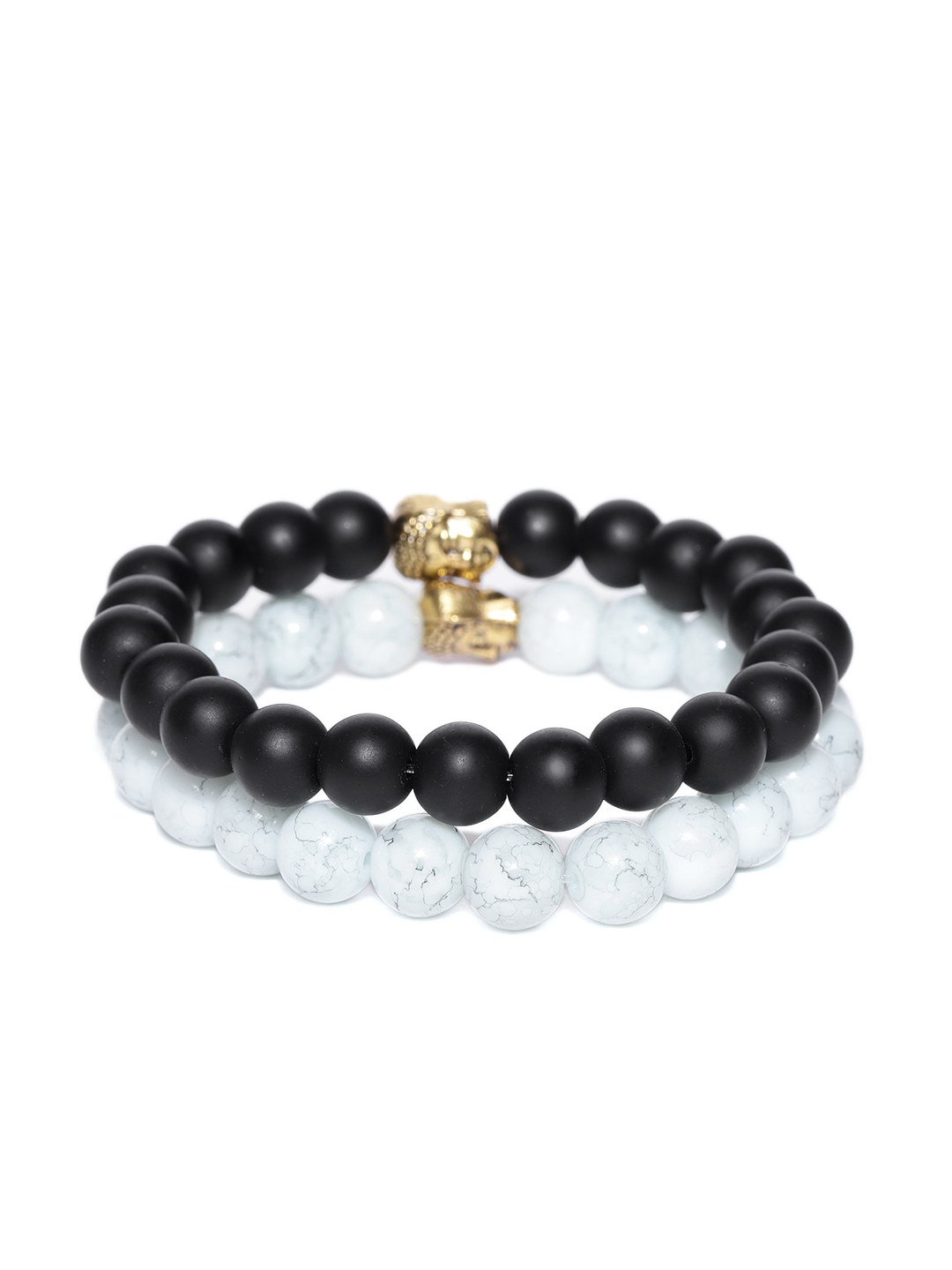 YouBella Set of 2 Beaded Lord Buddha Motif Elasticated Bracelets