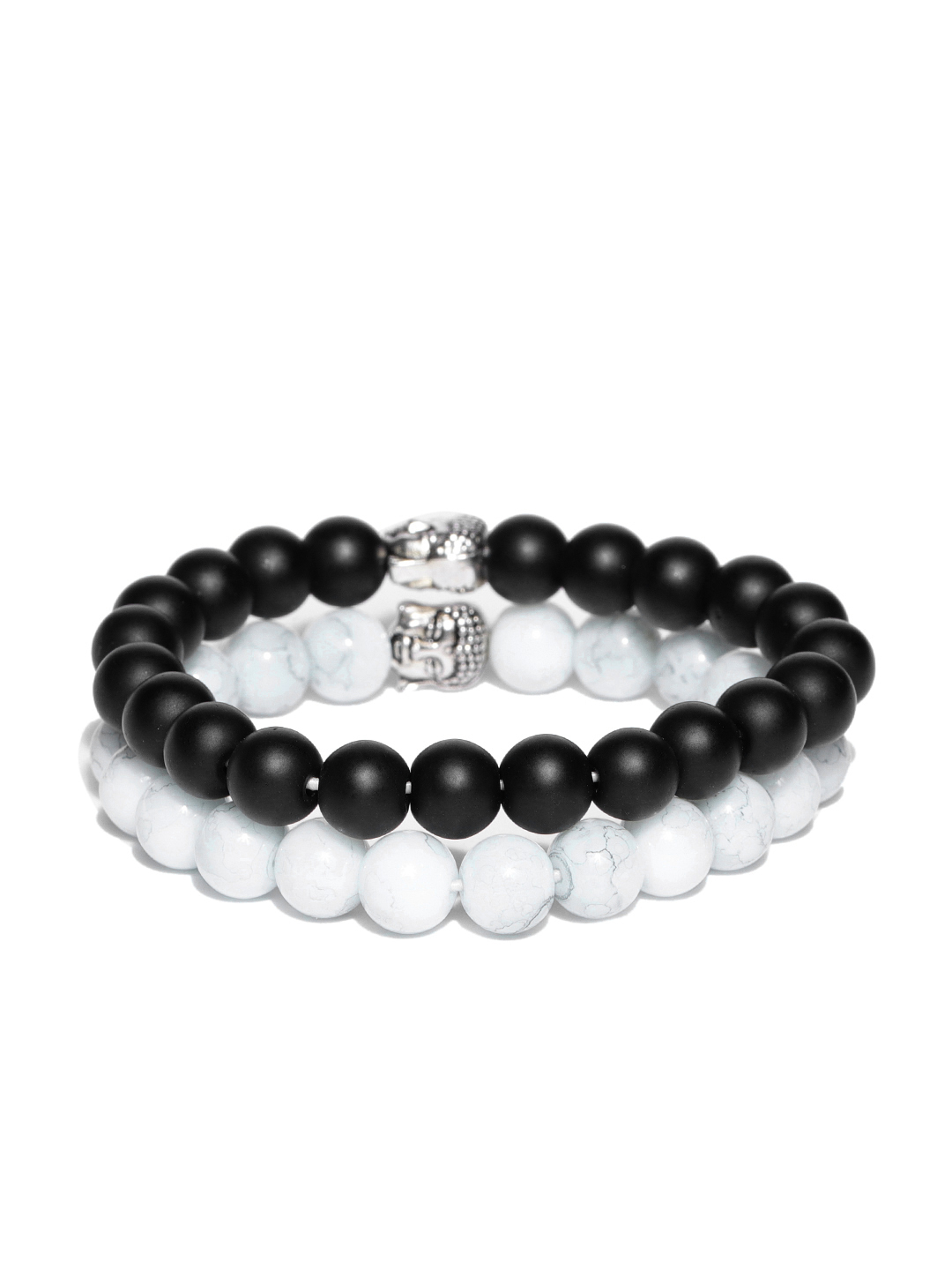 YouBella Unisex Set of 2 Natural Beaded Elasticated Bracelets