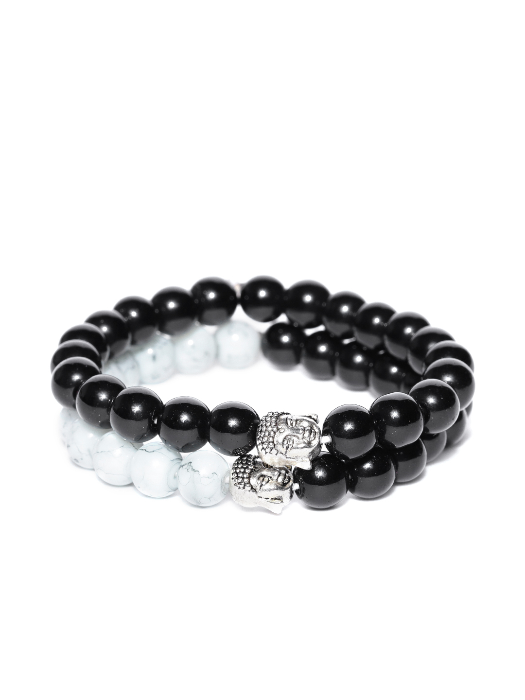 YouBella Set of 2 Beaded Lord Buddha Motif Elasticated Bracelets