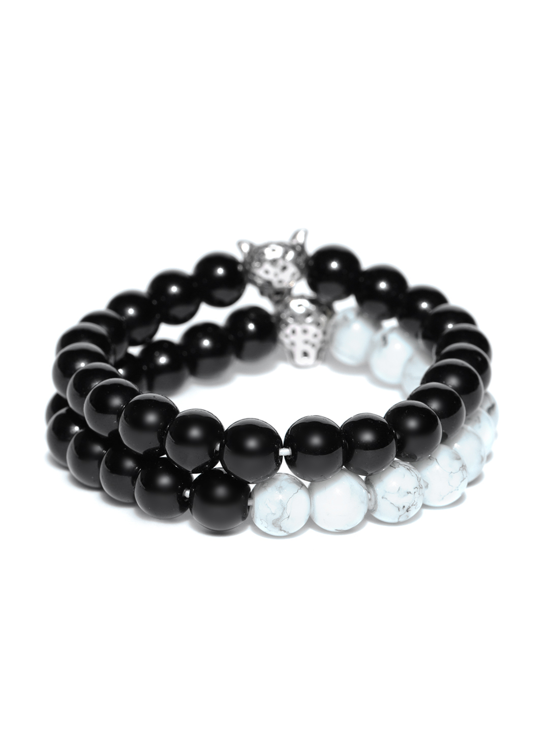 YouBella Unisex Set of 2 Natural Beaded Elasticated Bracelets