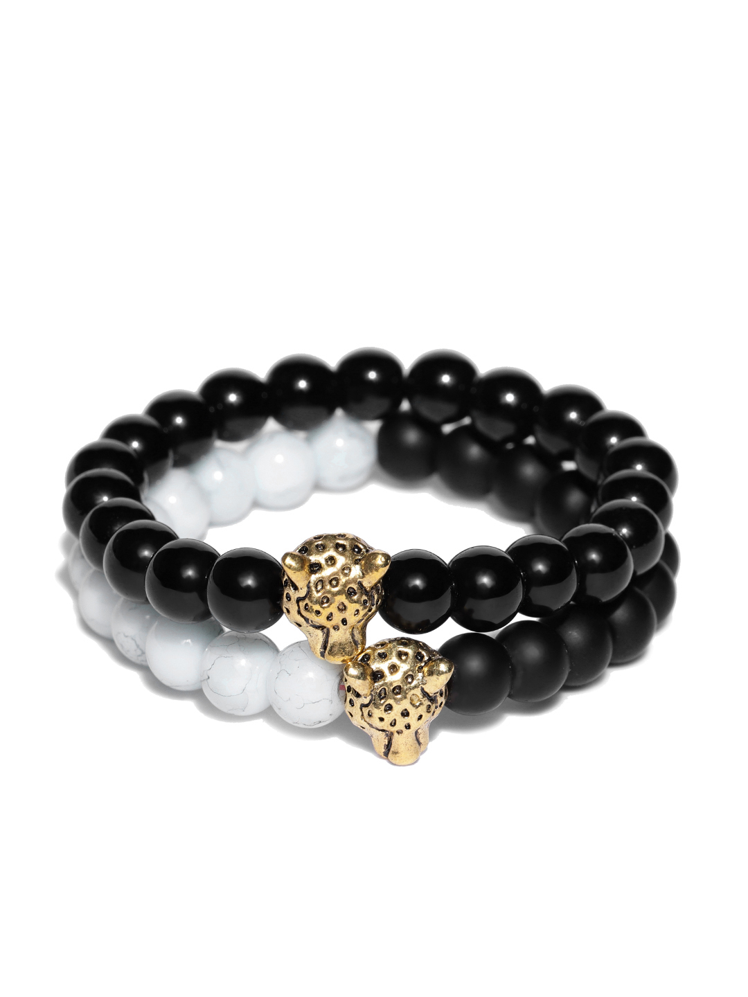 YouBella Unisex Set of 2 Natural Beaded Elasticated Bracelets