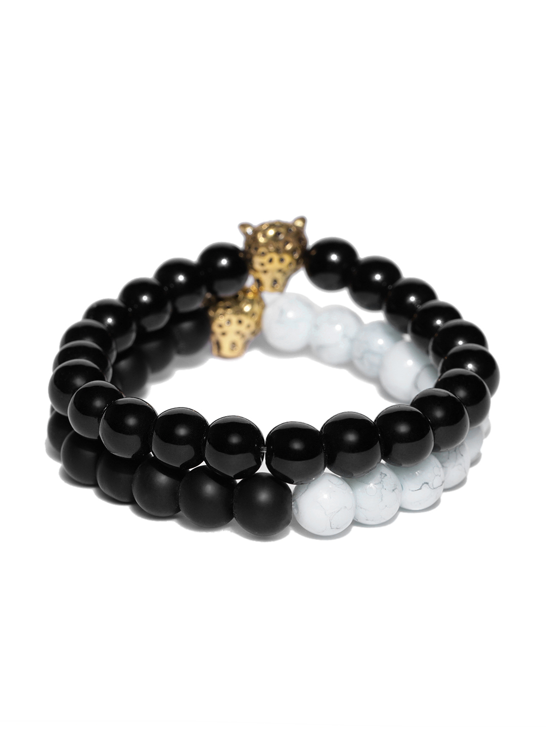 YouBella Unisex Set of 2 Natural Beaded Elasticated Bracelets