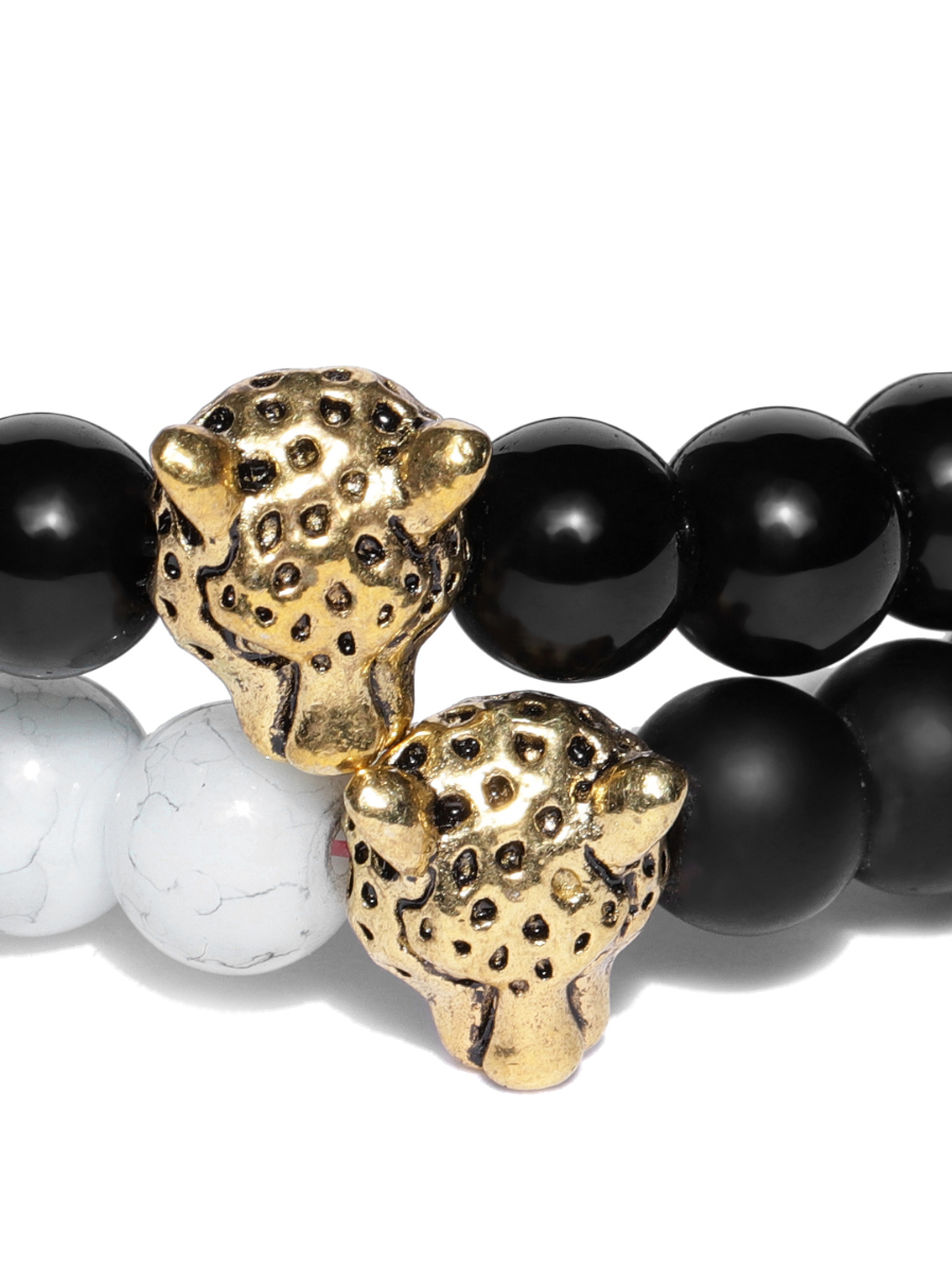 YouBella Unisex Set of 2 Natural Beaded Elasticated Bracelets