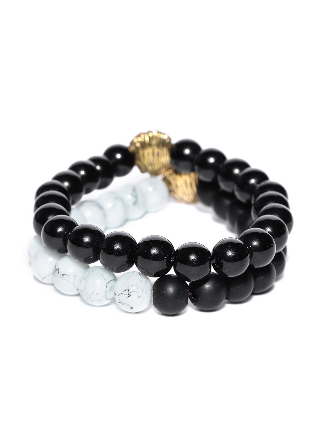 YouBella Set of 2 Beaded Lion Motif Elasticated Bracelets