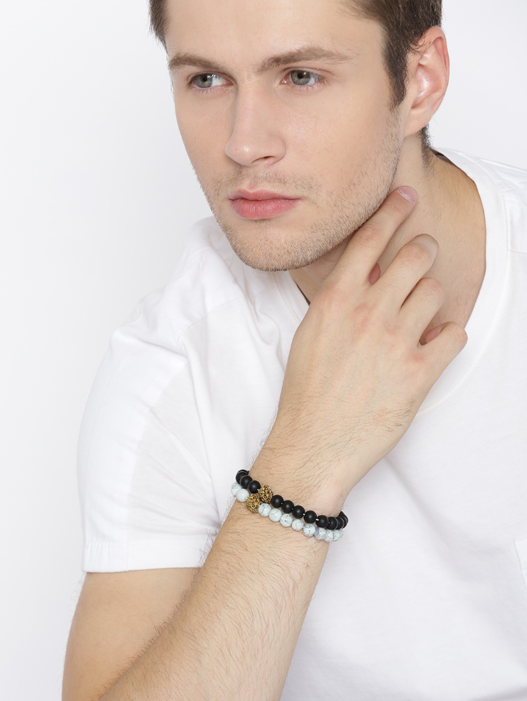 YouBella Set of 2 Beaded Elasticated Bracelets