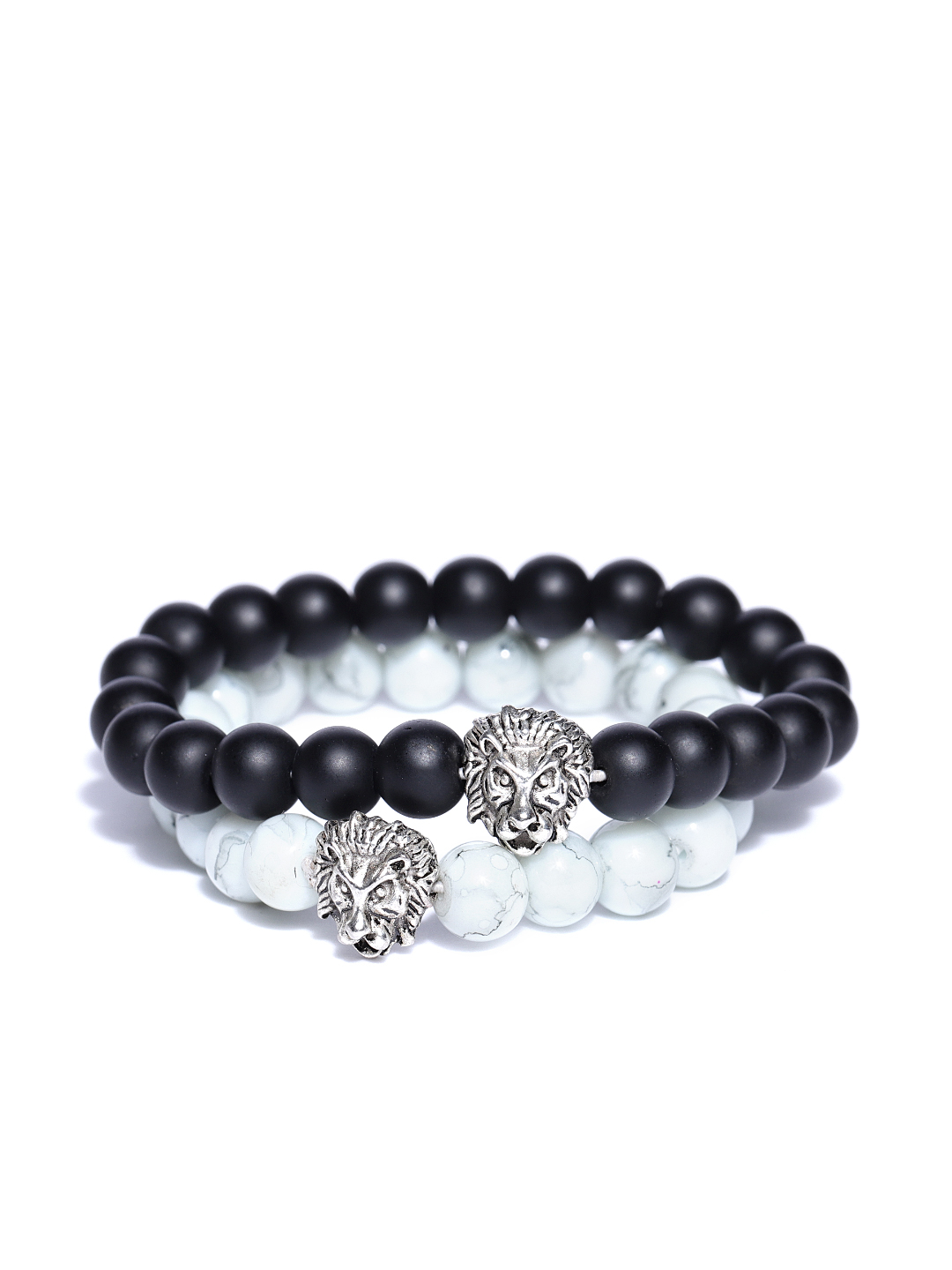 YouBella Unisex Set of 2 Natural Beaded Elasticated Bracelets