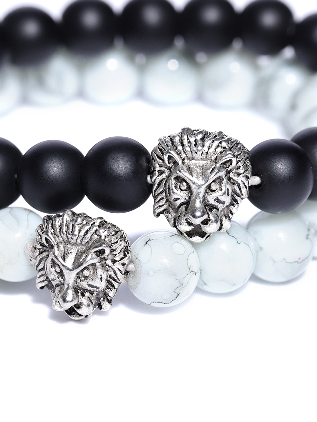 YouBella Unisex Set of 2 Natural Beaded Elasticated Bracelets