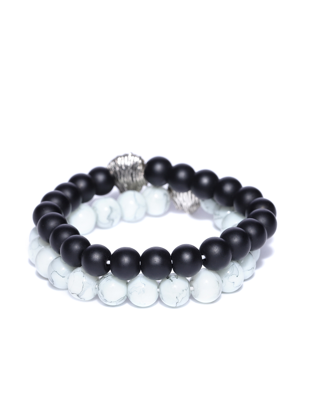 YouBella Unisex Set of 2 Natural Beaded Elasticated Bracelets