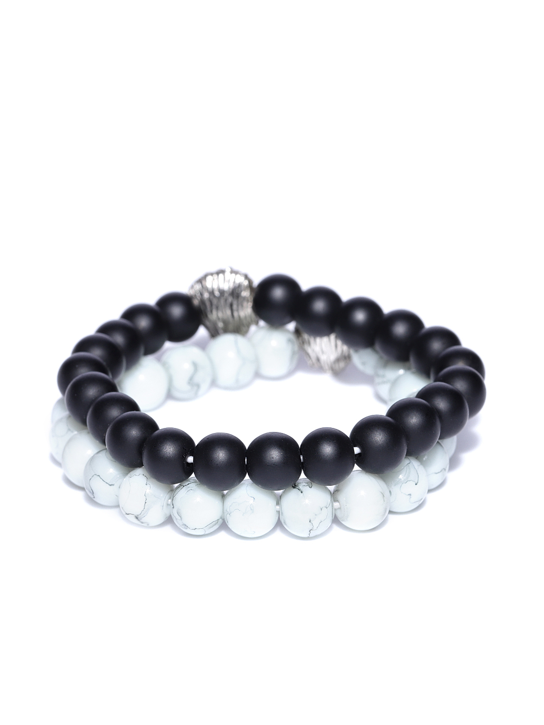 YouBella Unisex Set of 2 Natural Beaded Elasticated Bracelets