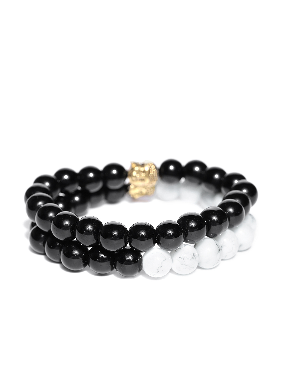 YouBella Unisex Set of 2 Natural Beaded Elasticated Bracelets