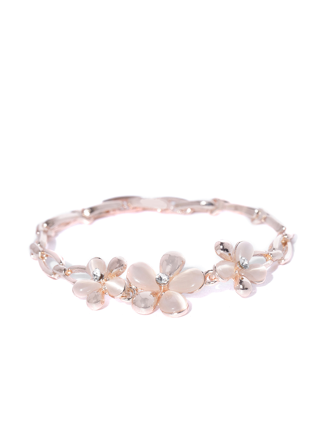 YouBella Gold-Plated Stone-Studded Beaded Link Bracelet