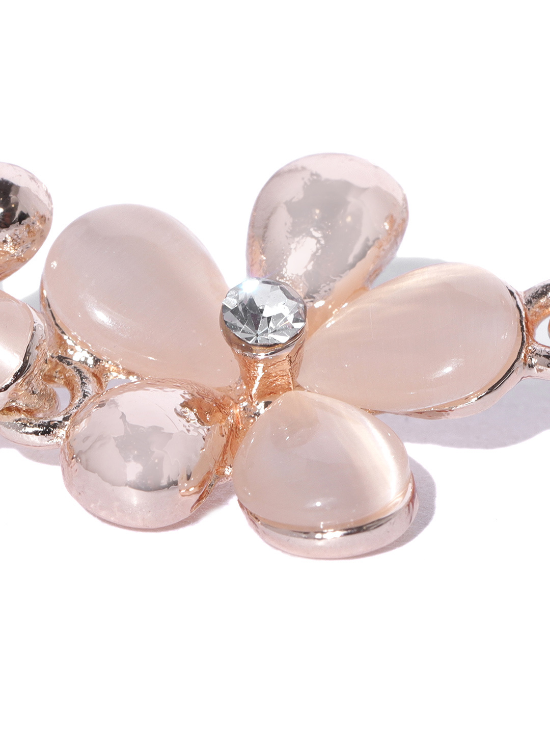 YouBella Gold-Plated Stone-Studded Beaded Link Bracelet