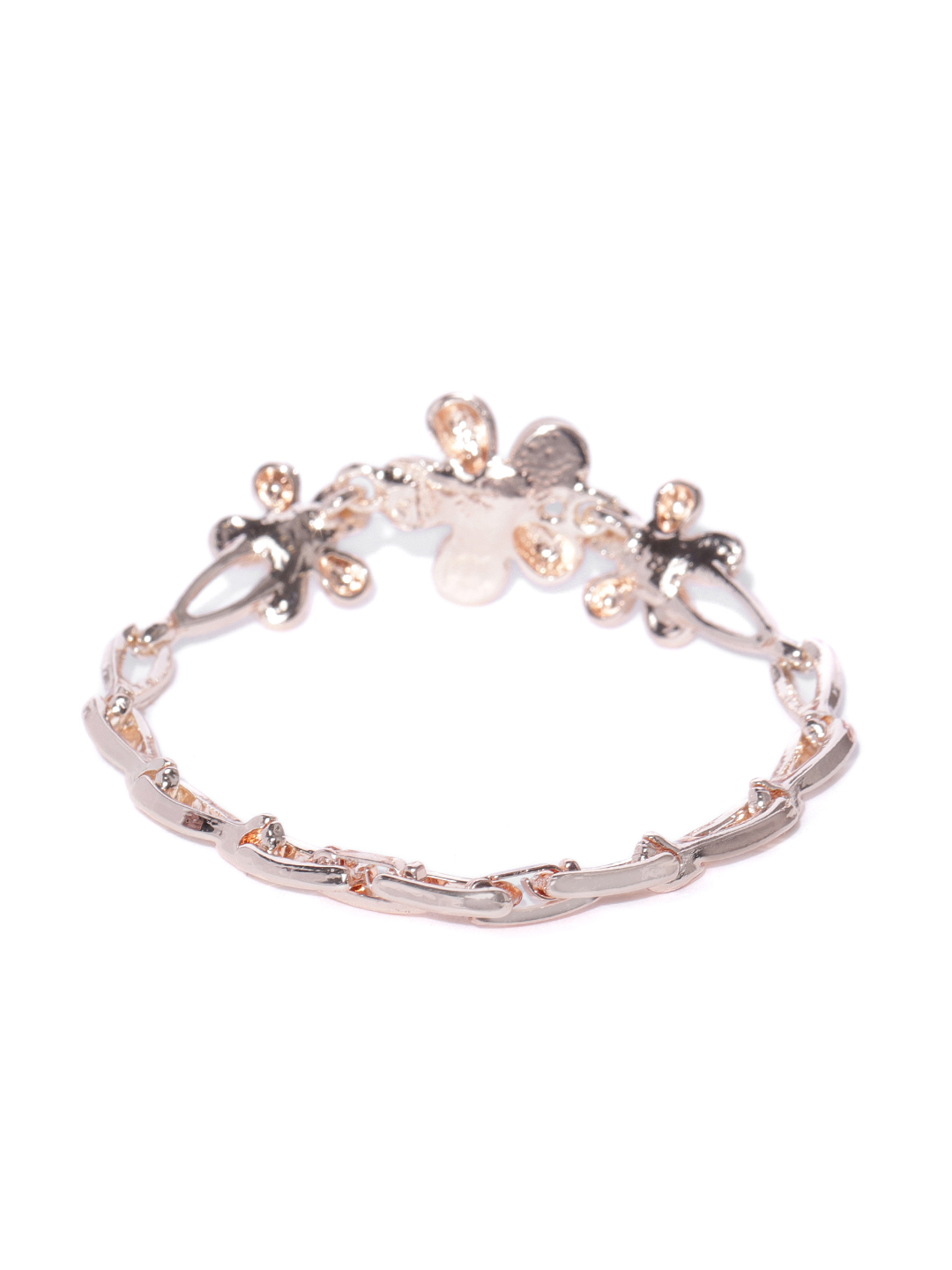 YouBella Gold-Plated Stone-Studded Beaded Link Bracelet
