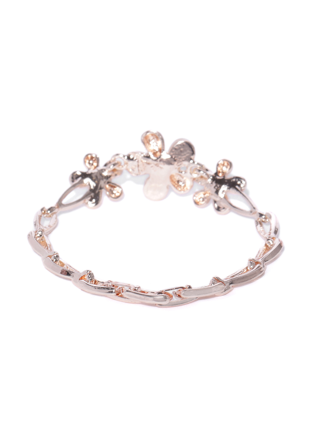 YouBella Gold-Plated Stone-Studded Beaded Link Bracelet