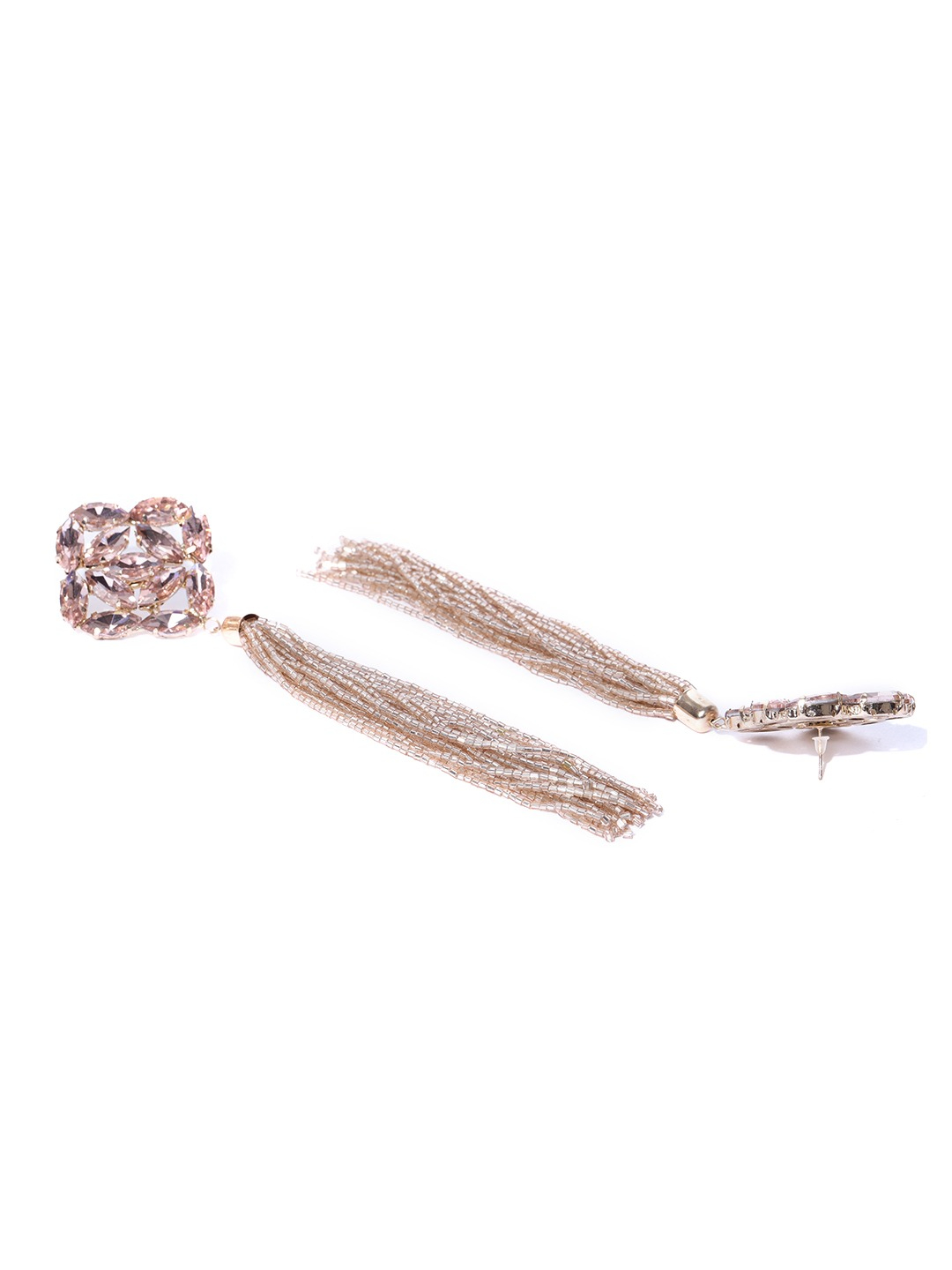 YouBella Rose Gold-Toned Contemporary Drop Earrings