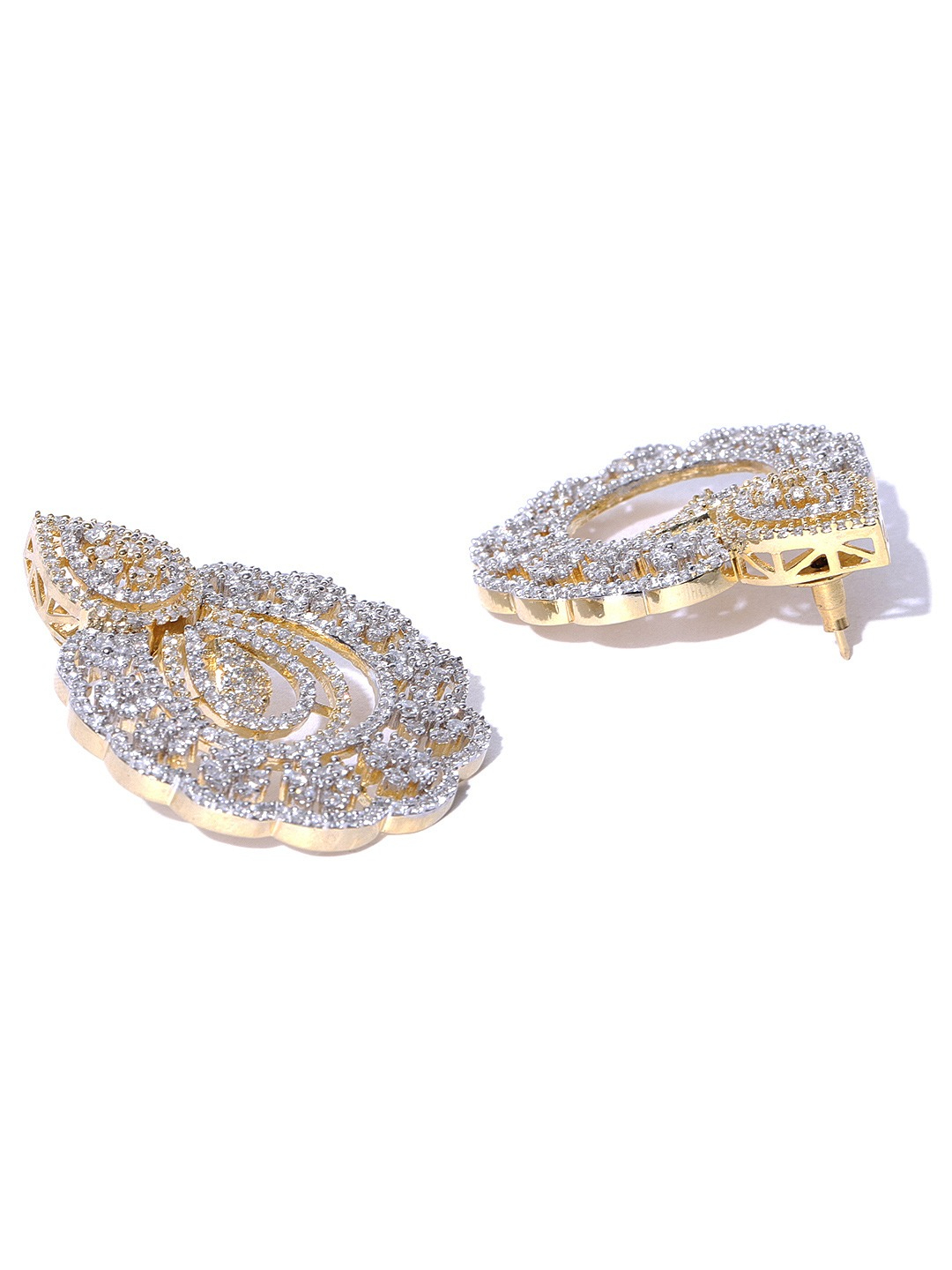 YouBella Gold-Plated Stone-Studded Classic Drop Earrings