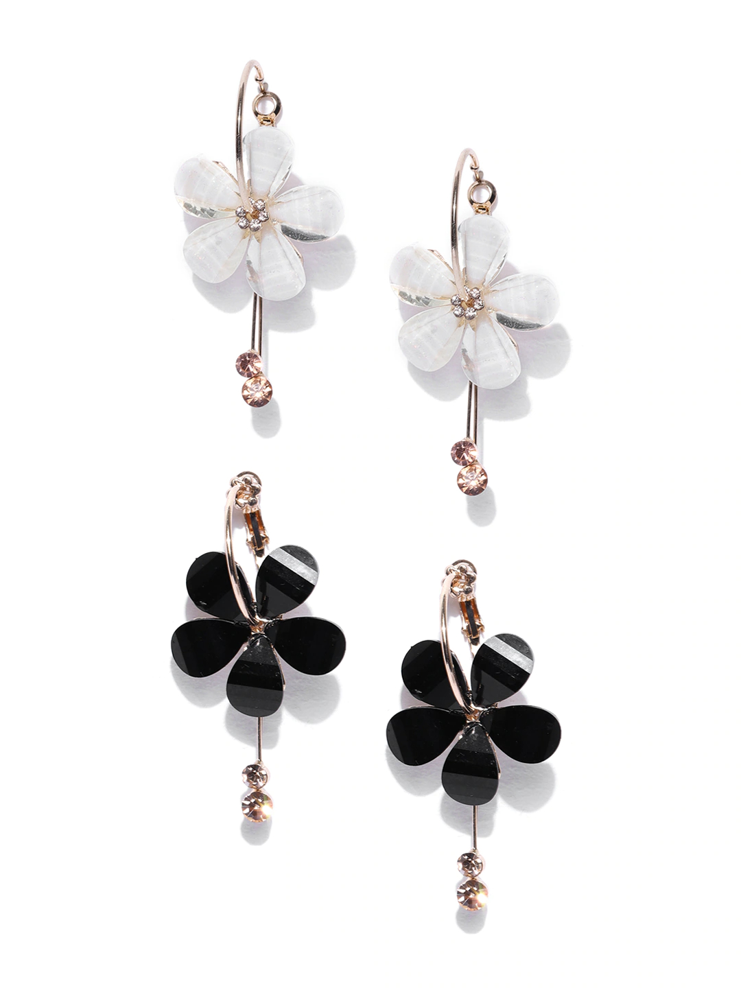 YouBella Set of 2 Gold-Plated Drop Earrings